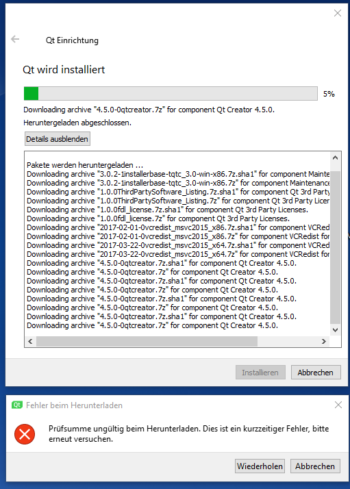 checksum error checksum error
